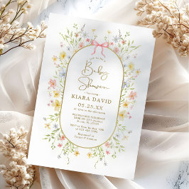 Colorful Spring Wildflower Garden Baby Shower 招待状