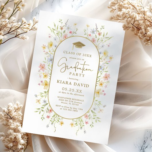 Colorful Spring Wildflower Garden Graduation Party 招待状