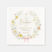 Colorful Spring Wildflower Meadow Baptism スタンダードカクテルナプキン (正面)