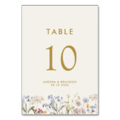 Colorful Spring Wildflower Meadow Gold Wedding  テーブルナンバー (裏面)