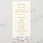 Colorful Spring Wildflower Meadow Gold Wedding  プログラム (正面)