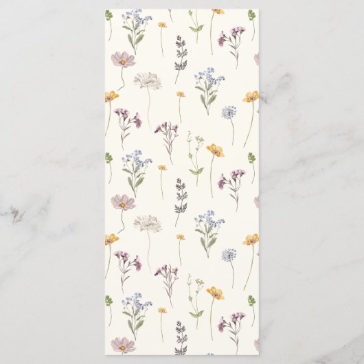 Colorful Spring Wildflower Meadow Gold Wedding メニュー (裏面)