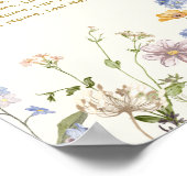 Colorful Spring Wildflower  Wedding Seating Chart ポスター (角)