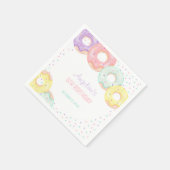 Colorful Sprinkle Donuts Kids Birthday スタンダードカクテルナプキン (角)