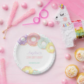 Colorful Sprinkle Donuts Kids Birthday ペーパープレート (パーティー)
