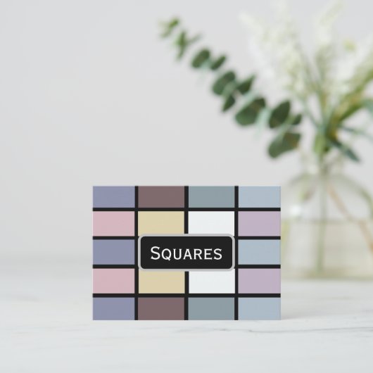 Colorful Squares Geometric  名刺 (スタンド正面)
