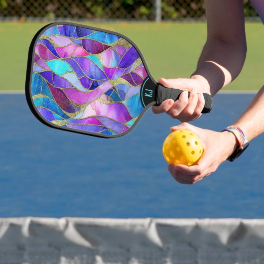 Colorful Stained Glass Mosaic Pickleball Paddle ピックルボールラケット (インサイチュ)