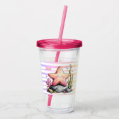 Colorful Starfish Ocean-Themed アクリルタンブラー (裏面)