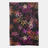 Colorful Stars Dance Whimsically  キッチンタオル (縦)