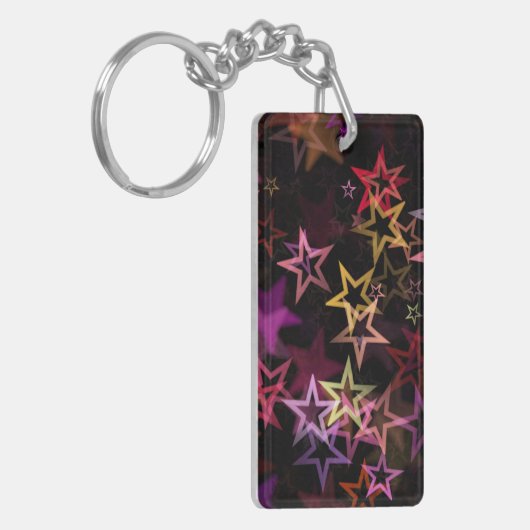 Colorful Stars Dance Whimsically キーホルダー (正面左)