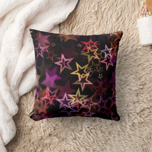 Colorful Stars Dance Whimsically  クッション (ブランケット)