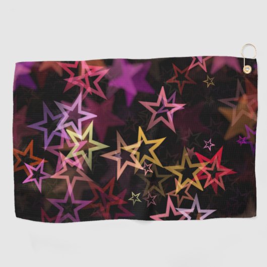 Colorful Stars Dance Whimsically ゴルフタオル (横)