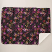 Colorful Stars Dance Whimsically  シェルパブランケット (正面(横))