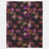 Colorful Stars Dance Whimsically  フリースブランケット (正面)