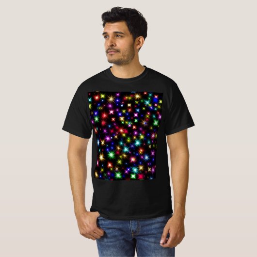 Colorful Stars Fireworks Design-27317 Tシャツ (正面フル)