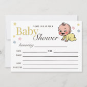 Colorful Stars Gender Neutral Baby Shower 招待状 (正面)