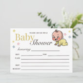 Colorful Stars Gender Neutral Baby Shower 招待状 (スタンド正面)