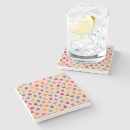 Colorful stars stone coasters. ストーンコースター (横)