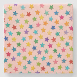 Colorful stars stone coasters. ストーンコースター