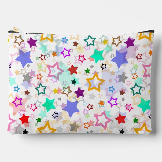Colorful Stars White  アクセサリーポーチ (正面)