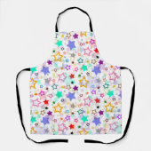 Colorful Stars White  エプロン (正面)