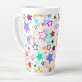 Colorful Stars White  カフェラテマグ (左アングル)