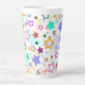 Colorful Stars White  カフェラテマグ (正面)