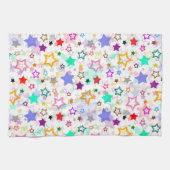 Colorful Stars White  キッチンタオル (横)