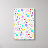 Colorful Stars White  キャンバスプリント (正面)