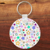 Colorful Stars White  キーホルダー (正面)