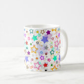 Colorful Stars White  コーヒーマグカップ (正面右)