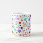 Colorful Stars White  コーヒーマグカップ (中央)