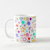 Colorful Stars White  コーヒーマグカップ (左)