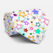 Colorful Stars White  ネクタイ (ロール)