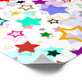 Colorful Stars White  ポスター (角)