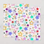 Colorful Stars White  ポストカード (正面/裏面)