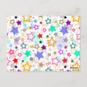 Colorful Stars White  ポストカード (裏面)
