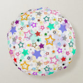 Colorful Stars White  ラウンドクッション (裏面)