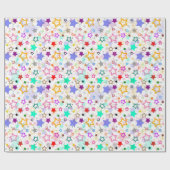 Colorful Stars White  ラッピングペーパー (フラット)