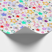 Colorful Stars White  ラッピングペーパー (角)