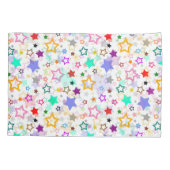 Colorful Stars White  枕カバー (裏面)