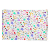 Colorful Stars White  枕カバー (裏面)