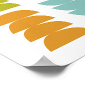 Colorful Stones Mid Century Modern Abstract Poster ポスター (角)