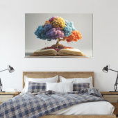 Colorful Storybook Tree Fantasy Bloom キャンバスプリント (インサイチュ (寝室))