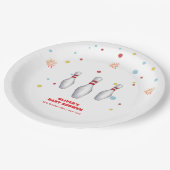 Colorful Strike Up Bowling Sport Baby Shower ペーパープレート (アングル)