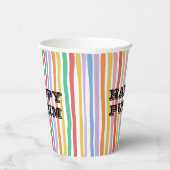 Colorful Stripe Happy Purim 紙コップ (右)