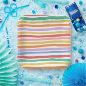 Colorful Stripe Plate For Party ペーパープレート (パーティー)