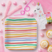 Colorful Stripe Plate For Party ペーパープレート (パーティー)
