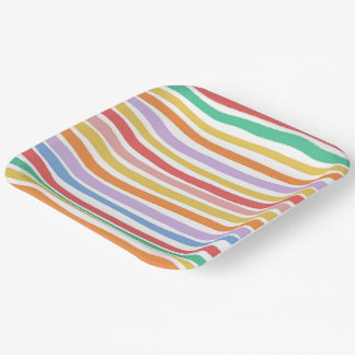 Colorful Stripe Plate For Party ペーパープレート