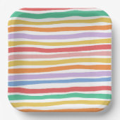 Colorful Stripe Plate For Party ペーパープレート (正面)